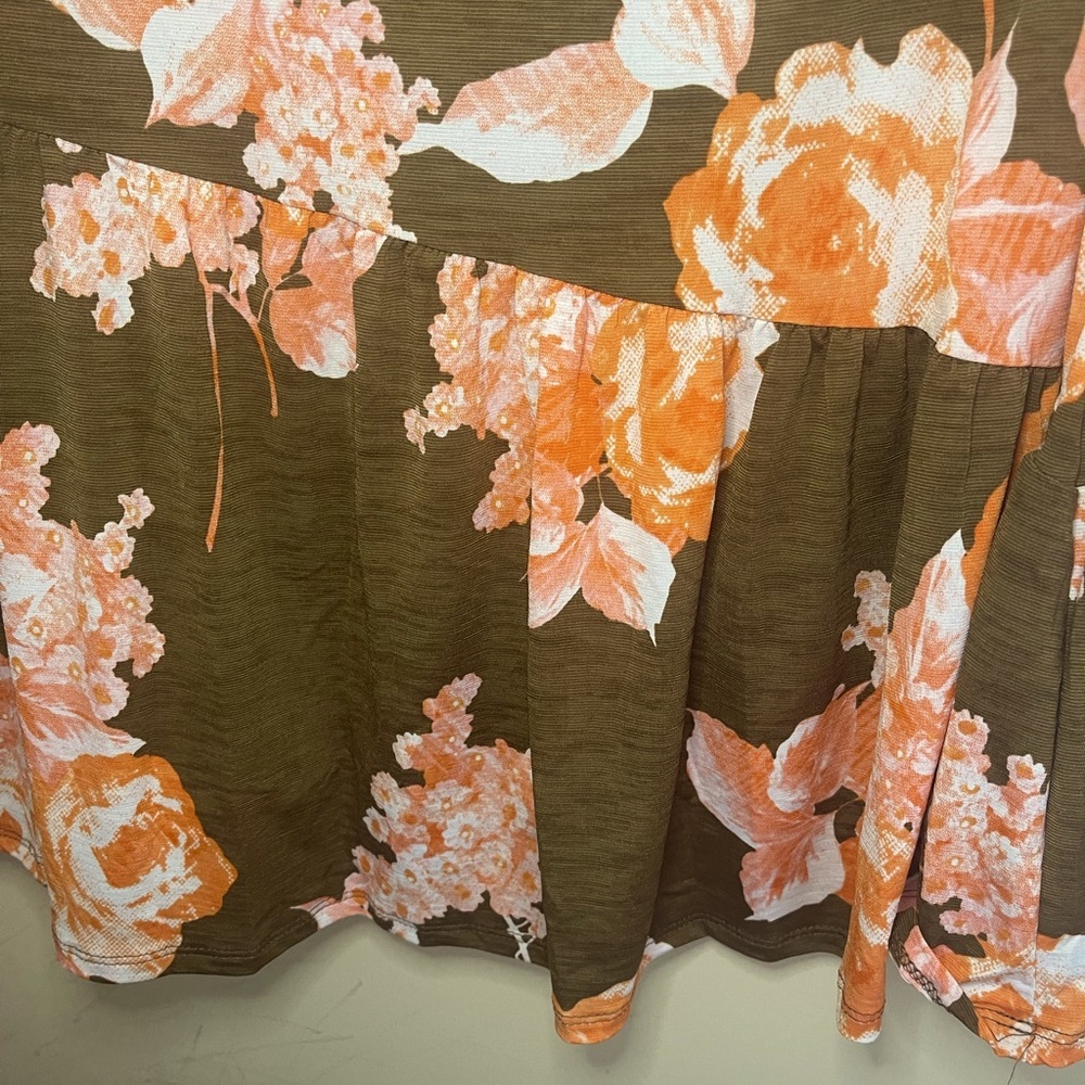 Brown Floral Dress Size L NWOT - Picture 5 of 7